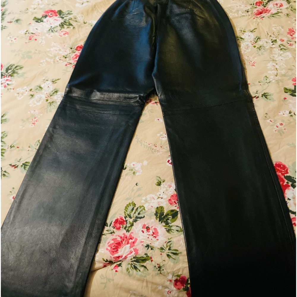 Leather pants.   Almost brand new … worn once for a Halloween costume.  Perfect
